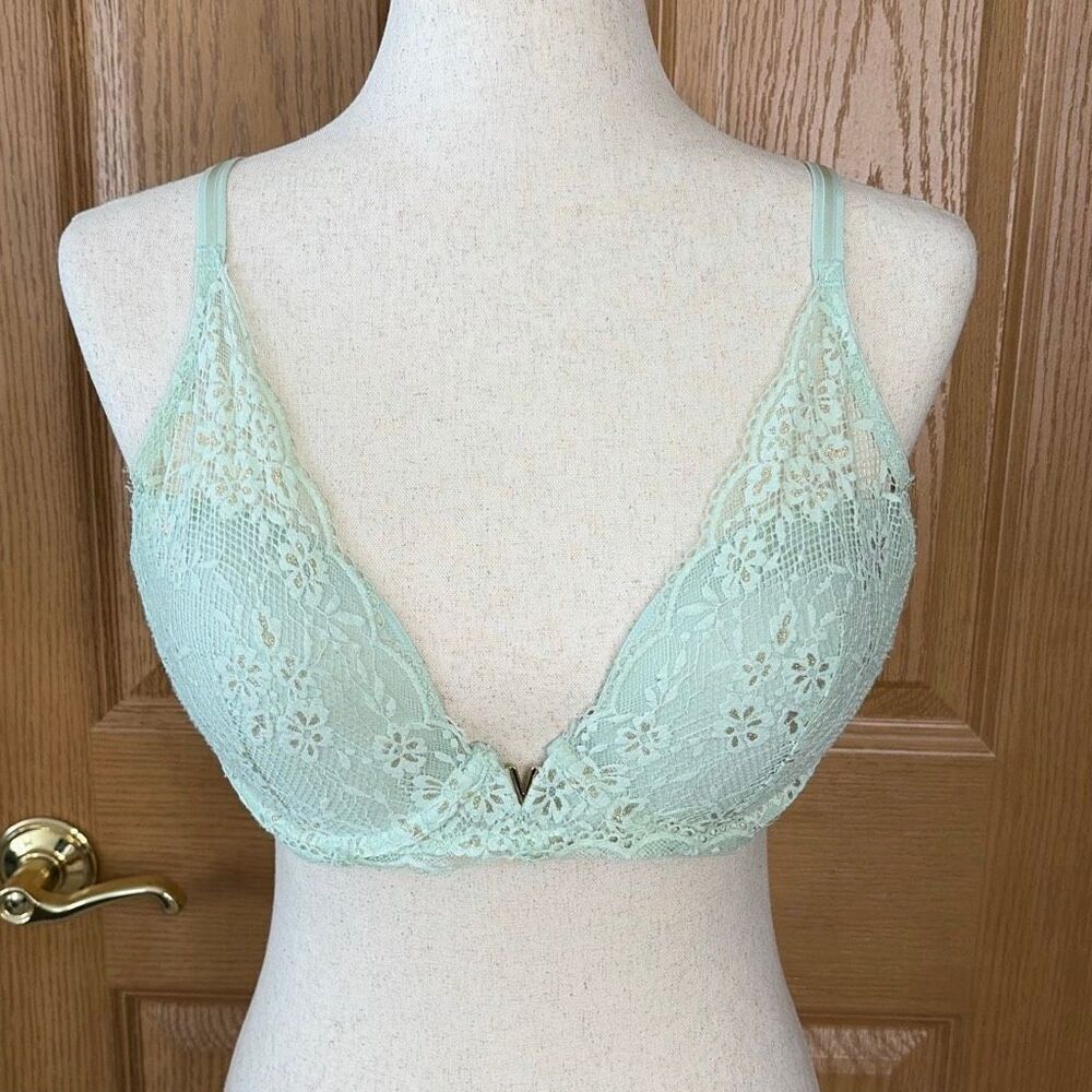 Victoria’s Secret Mint Green Lace Demi Bra 34DD | Uplift‎ Underwire